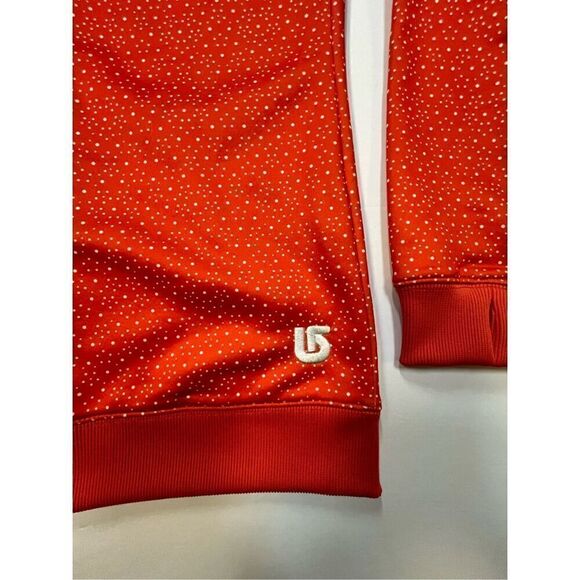 Burton Girls Orange White Dot Fleece Full Zip Hoodie Burton Embroidered Size XL - Picture 6 of 14